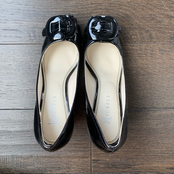 Nickels Size 6.5 Black Shiny 3 Inch High Heels - Picture 4 of 11